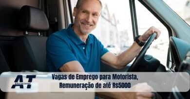 Vagas de Emprego para Motorista, remuneração de até R$5000