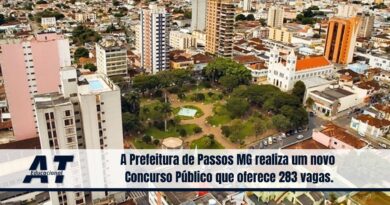 A Prefeitura de Passos MG realiza um novo Concurso Público que oferece 283 vagas.