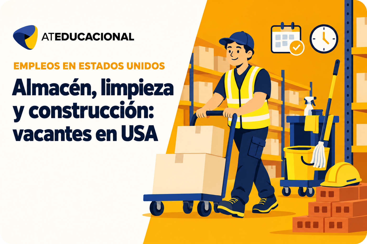 Empleos en español en USA en bodegas, limpieza y obras